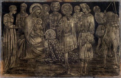 Cuadro de la Adoración de los Reyes Magos de Sassetta (1392-1450) Dim 29x46 cm Museo de Artes Decorativas y Moda de Marsella de Sassetta (c.1392 1450)