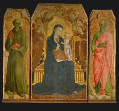 Políptico. En el centro: Virgen con el Niño rodeada ... de Sassetta (c.1392 1450)