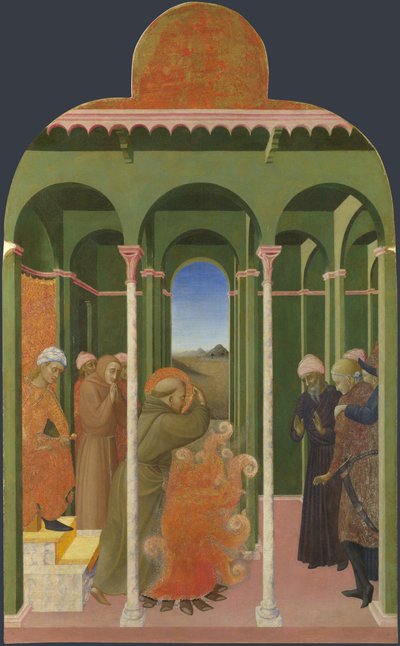 San Francisco ante el Sultán del Retablo de Borgo del Santo Sepolcro, 1437-1444 de Sassetta