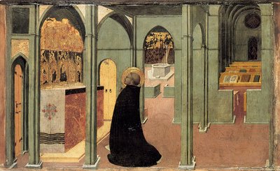 Santo Tomás de Aquino en Oración, ca 1428-1432 de Sassetta