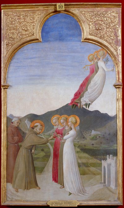 El matrimonio místico de San Francisco de Asís, 1444 de Sassetta