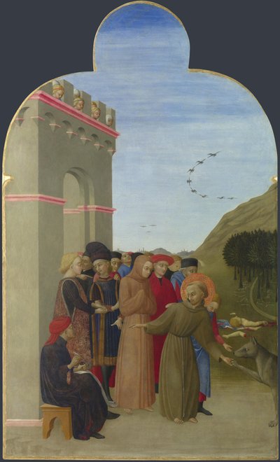 El lobo de Gubbio del retablo de Borgo del Santo Sepolcro, 1437-1444 de Sassetta