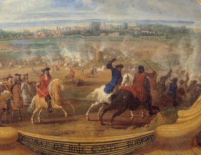 Las acciones del príncipe Luis II de Borbón Condé, conocido como el Gran Condé, Batalla de Brie Comte Robert (detalle) de Sauveur Le Conte