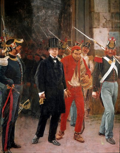 Risorgimento: arresto del patriota y político italiano Carlo Poerio (1803-1867) Pintura de Francesco Saverio Altamura (1822-1897) de Saverio Altamura