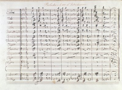 Primera página del preludio de la ópera Il bravo de Mercadante (1842) de Saverio Mercadante