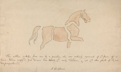 Dibujo desproporcionado de un caballo de Sawrey Gilpin
