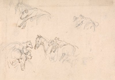 Estudio de caballos que llevan terneros a la espalda de Sawrey Gilpin