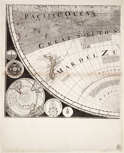 Un nuevo y correcto mapa del mundo (sección), c.1774 (grabado coloreado) de Sayer & Bennett