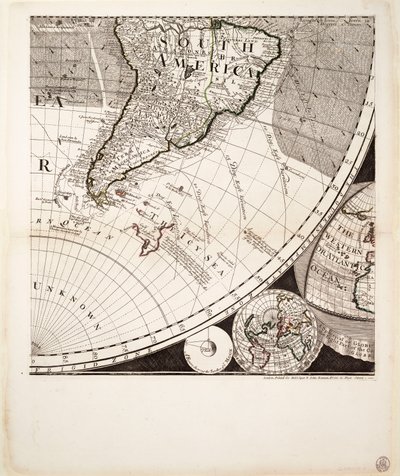 Un nuevo y correcto mapa del mundo (sección), c.1774 (grabado coloreado) de Sayer & Bennett