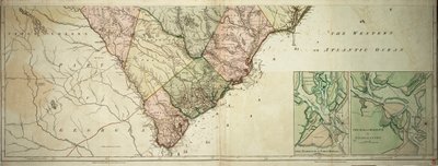 Mapa de Carolina del Norte y del Sur de Sayer & Bennett