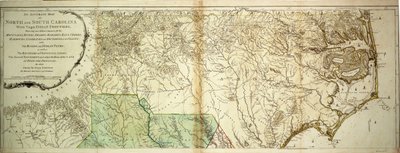 Mapa de Carolina del Norte y del Sur de Sayer & Bennett