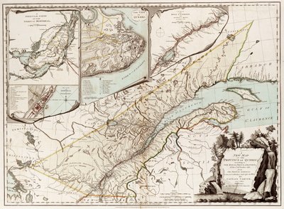 Mapa de Quebec, Canadá de Sayer & Bennett