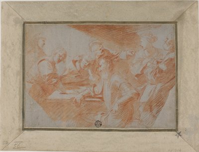 Grupo de figuras en torno a la mesa de Sébastien Bourdon