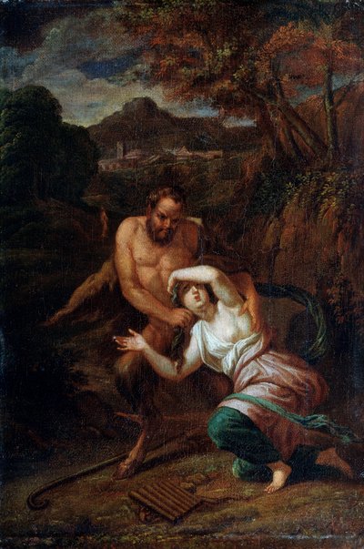 Pan y la ninfa Siringa, siglo XVII de Sébastien Bourdon