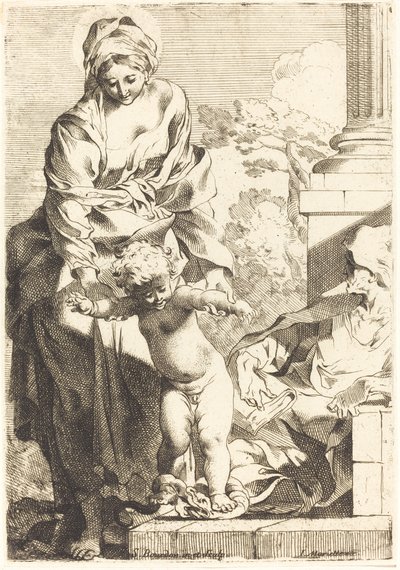 Virgen y Niño pisoteando el pecado de Sébastien Bourdon
