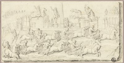 Carrera de cuadrigas romanas (según bajorrelieve antiguo) de Sébastien Le Clerc the Younger