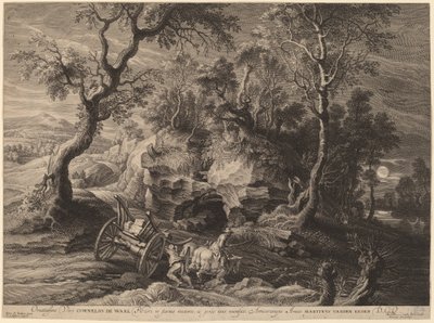 Paisaje rocoso de Schelte Adams Bolswert after Sir Peter Paul Rubens