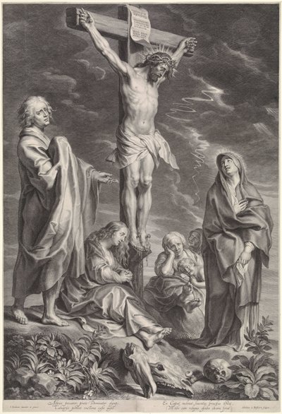 Cristo en la Cruz, con María y Juan de Schelte Adamsz. Bolswert