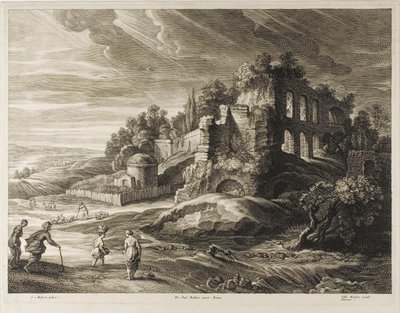 Paisaje con las grandes ruinas, de Los pequeños paisajes de Schelte Adamsz. Bolswert