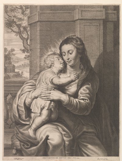 María con niño de Schelte Adamsz. Bolswert