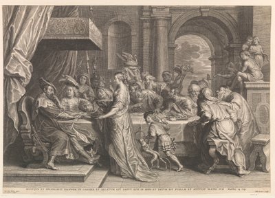 Salomé muestra la cabeza de Juan el Bautista a Herodes de Schelte Adamsz. Bolswert