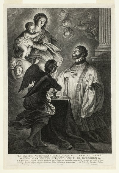 La Virgen y el Niño apareciendo a San Francisco Javier de Schelte Adamsz. Bolswert