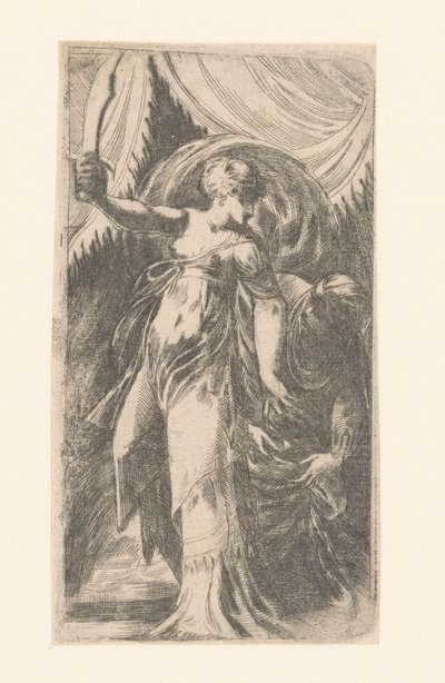 Judith con la cabeza de Holofernes en una bolsa de Schiavone (attributed to)
