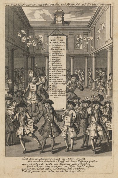 Comerciantes de viento soltando dinero..., ca 1720 de Schmid
