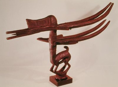 Antílope, parte de una máscara Tuywara de Costa de Marfil (madera) de School African
