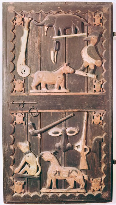 Puerta del Palacio Real de Abomey, Benín de School African