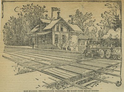 Estación Elm, West Philadelphia, Ferrocarril de Pensilvania, EE.UU. de School American