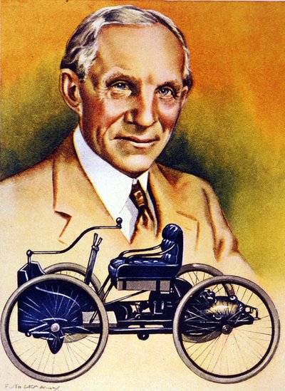 Henry Ford y su primer automóvil de 1896 de School American