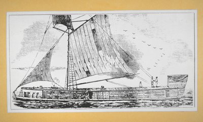 Barco de quilla del Mississippi (grabado) de School American