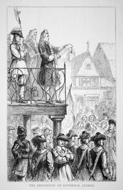 Sir Edmund Andros proclama el Dominio de Nueva Inglaterra en 1686 con él mismo como gobernador de School American