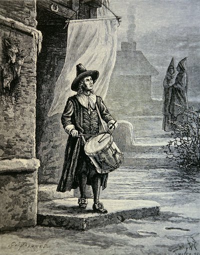 La campana de la iglesia puritana era un tambor de School American