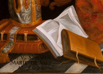 San Agustín en adoración de la Santa María de School Belgian