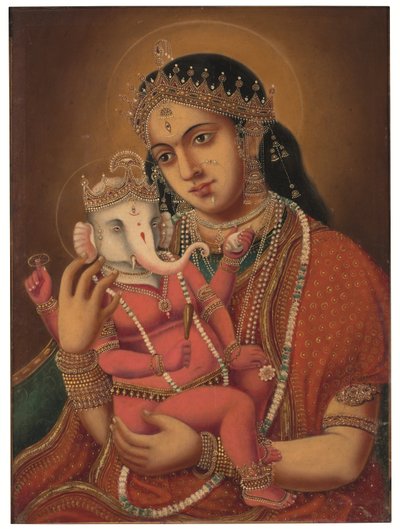 Sin título (Ganesh Janani), c. finales del siglo XIX (óleo sobre lienzo) de School Bengali