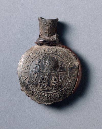 Ampolla de Peregrino con Escenas de la Crucifixión (frente) y la Ascensión (dorso), c.600 de School Byzantine