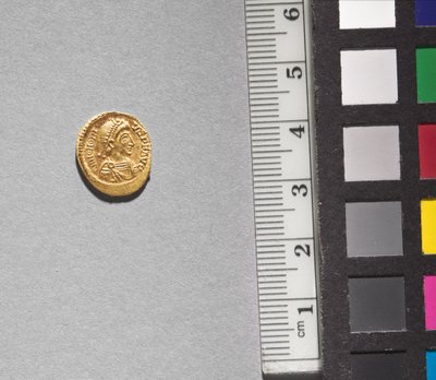 Sólido de Arkadios (anverso), 395-408 (oro) de School Byzantine
