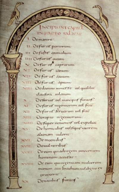 Manuscrito de la Ley Sálica (vitela) de School Carolingian