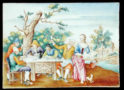 Una placa de famille rose, c.1740 de School Chinese