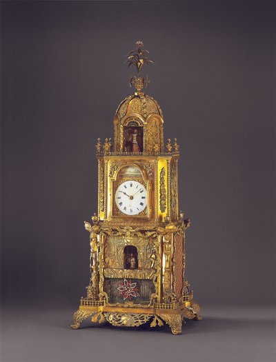 Un Muy Raro Reloj de Mesa Musical con Autómata, Probablemente Guangzhou, c.1790 de School Chinese