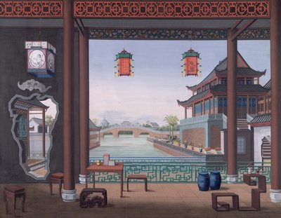 Agregar. O. 2194 Dibujo del interior de la casa de un funcionario chino de School Chinese