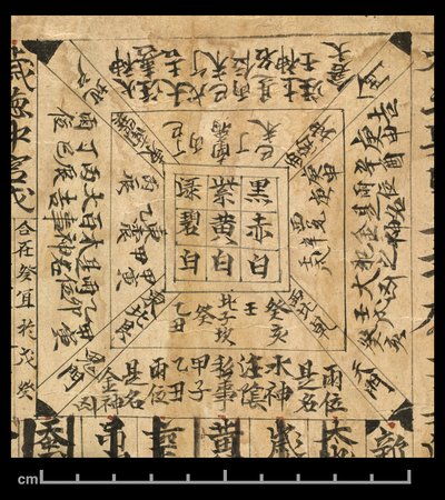 Almanaque de 978 d.C., Dunhuang Mogao, China, c.978 (tinta sobre papel) de School Chinese