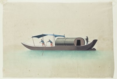 Barca con tres barqueros (pintura) de School Chinese