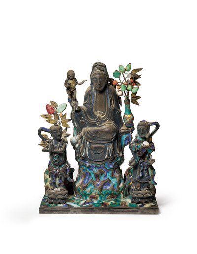Grupo figurativo budista de School Chinese