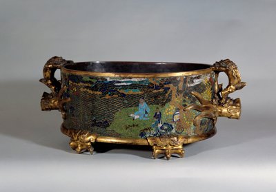 Arte chino: maceta en esmalte cloisonné. Siglo XVI París, artes decorativas de School Chinese
