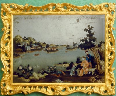 Pintura china sobre espejo de paisajes, música y versos (pigmento sobre espejo) de School Chinese
