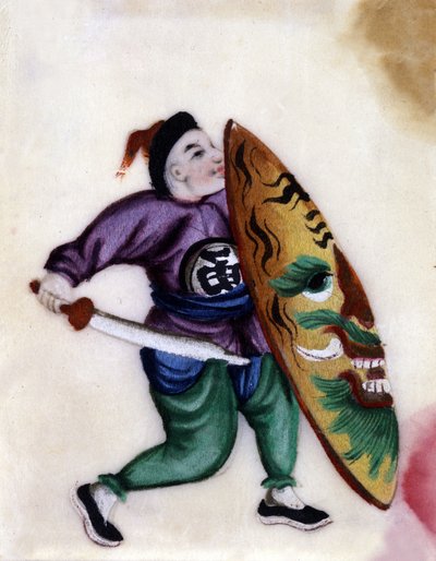 Soldado chino con espada y escudo de School Chinese