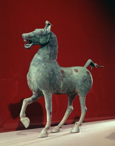 Caballo, de Wu-wei, Kansu, Dinastía Han Oriental de School Chinese